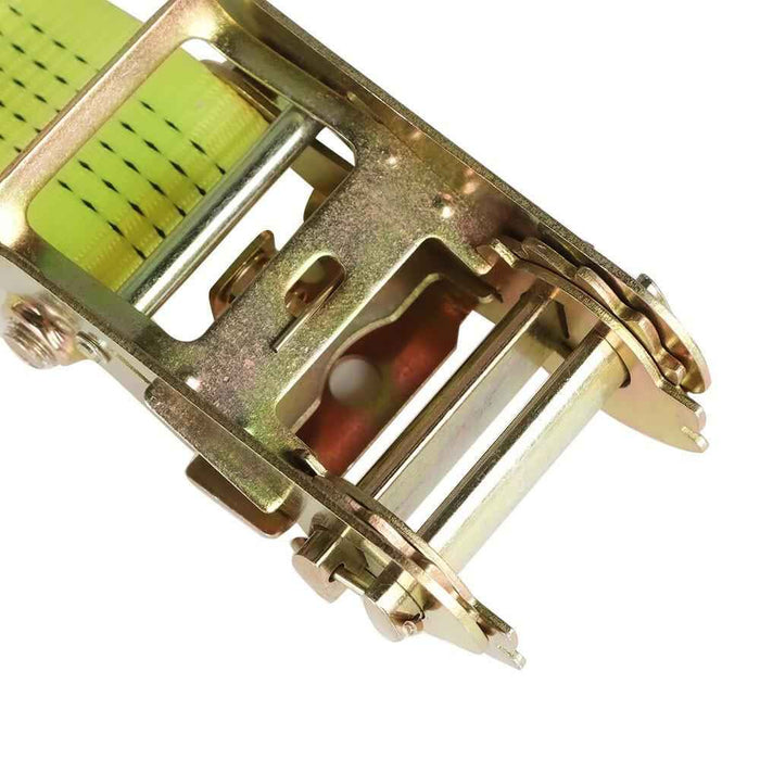 DURAFORCE 2"×15' 5000 lb 6×Ratchet Straps With J Hook Yellow Heavy Duty Tie Downs