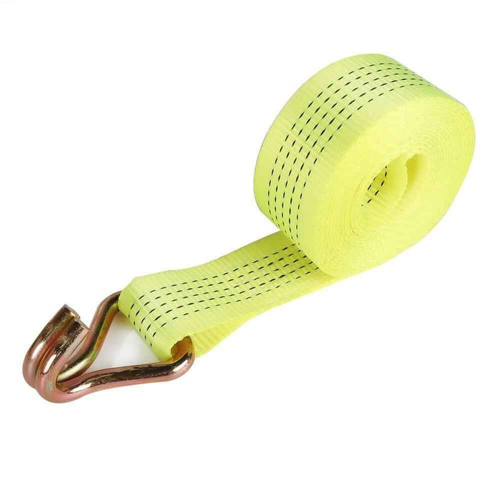 DURAFORCE 2"×15' 5000 lb 6×Ratchet Straps With J Hook Yellow Heavy Duty Tie Downs