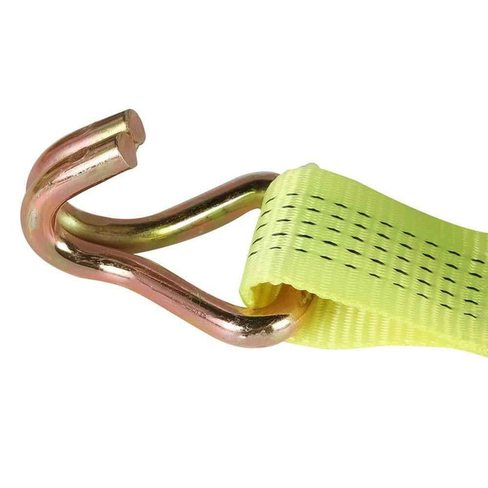 DURAFORCE 2"×15' 5000 lb 6×Ratchet Straps With J Hook Yellow Heavy Duty Tie Downs