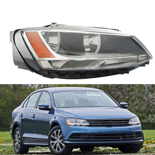 DURAFORCE Headlight Right Side For Volkswagen Jetta 2011-2016-17 18 Headlamp Halogen Black