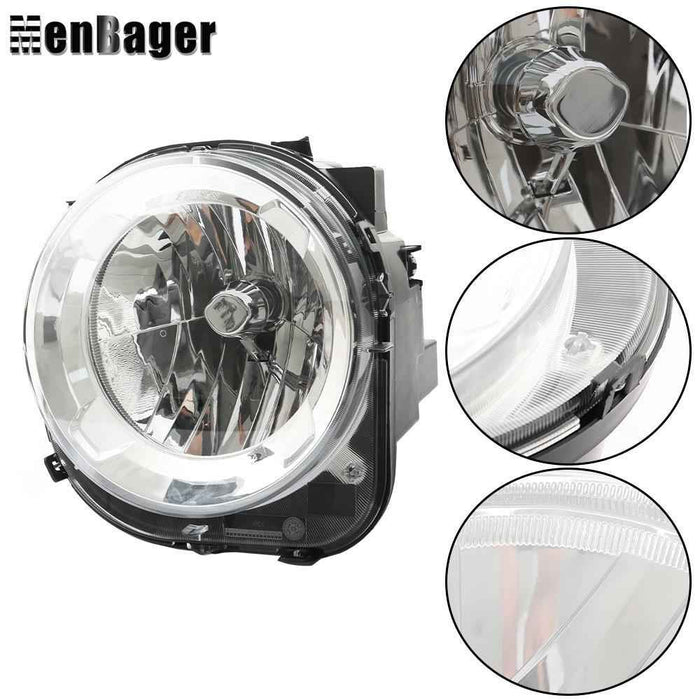 DURAFORCE Projector Headlight Left For Jeep Renegade 2015-2016-18 Halogen Headlamp Chrome