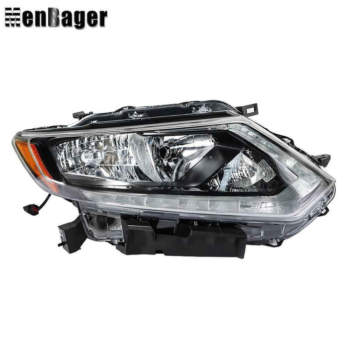 DURAFORCE Right Headlamp W/DRL Halogen For Nissan Rogue S SV SL 2014-2016 Headlight Chrome