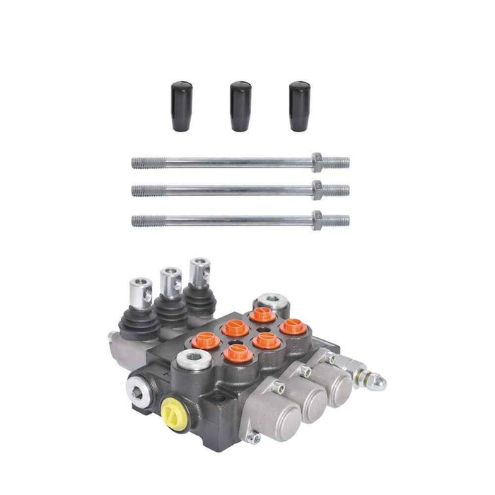 DURAFORCE 3 Spool 13GPM Hydraulic Control Valve Double Acting with Conversion Plug