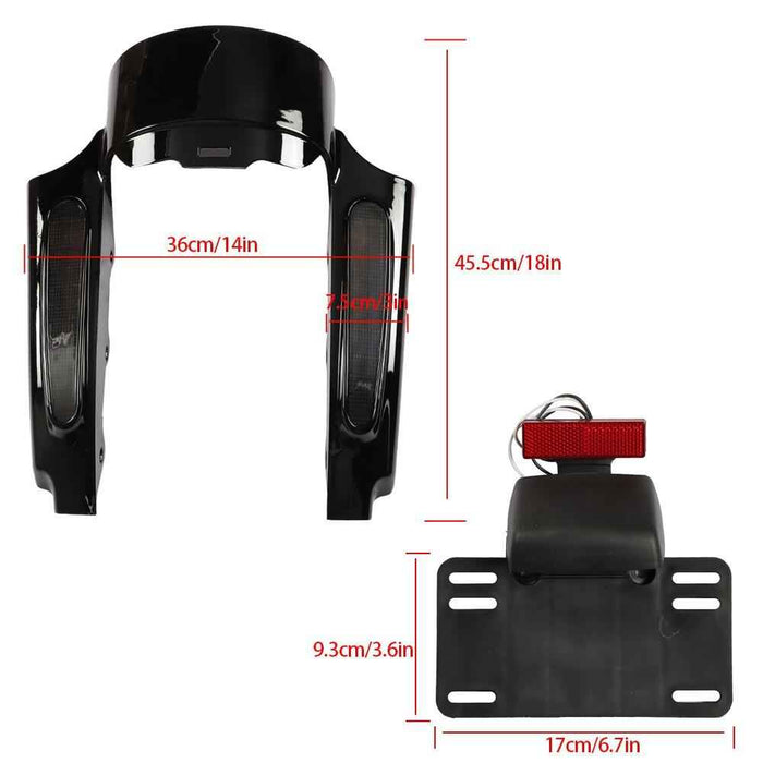 DURAFORCE For 2009-2013 Touring Road Glide King Motorcycle Rear Fender Fascia W/ Led Light