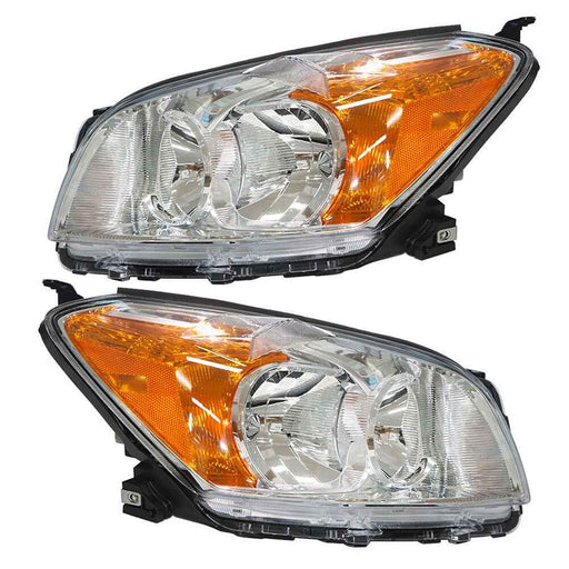 DURAFORCE For Toyota RAV4 Base/Limited Sport 2009-12 Headlights Halogen Chrome Left+Right