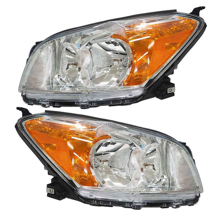 DURAFORCE For Toyota RAV4 Base/Limited Sport 2009-12 Headlights Halogen Chrome Left+Right