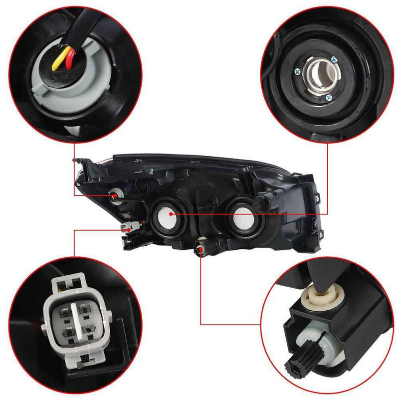 DURAFORCE For Toyota RAV4 Base/Limited Sport 2009-12 Headlights Halogen Chrome Left+Right