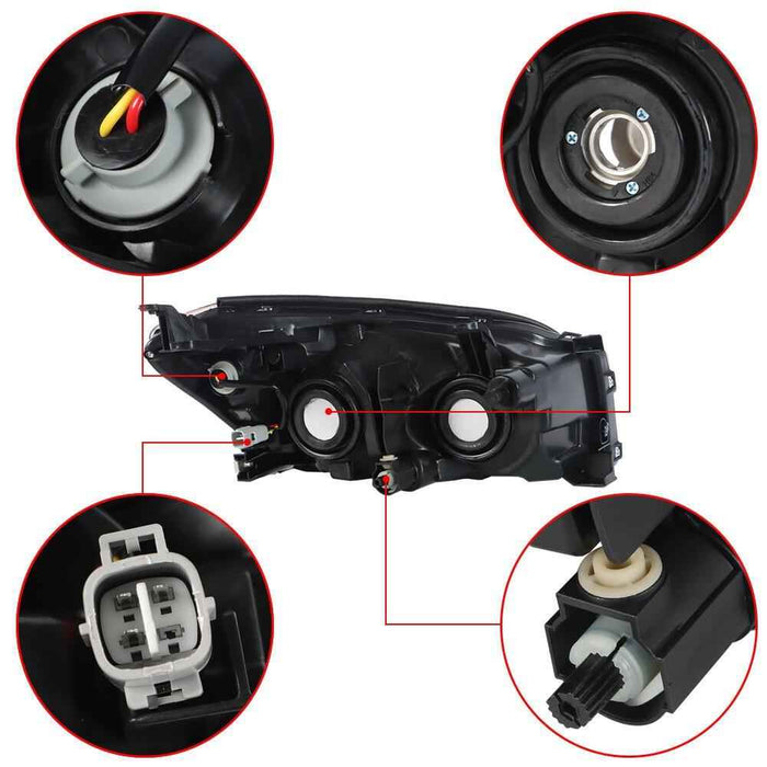 DURAFORCE For Toyota RAV4 Base/Limited Sport 2009-12 Headlights Halogen Chrome Left+Right