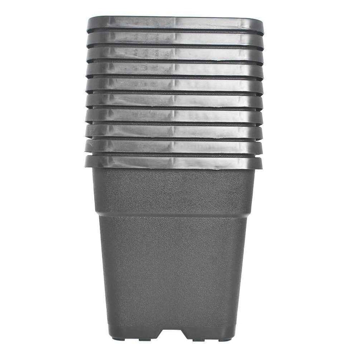 DURAFORCE 10 Pack Square Nursery Cup Garden Plastic 5 Gallon Plant Care Flower Pots