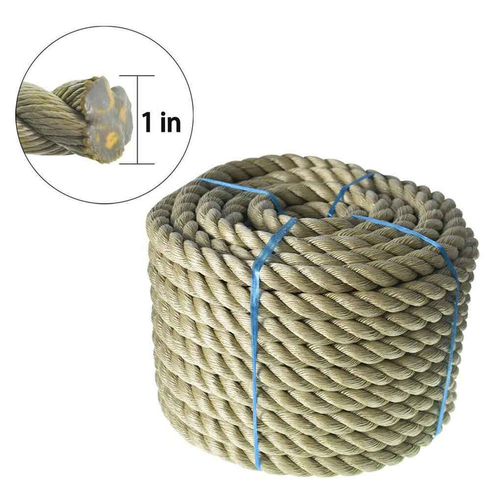 DURAFORCE 3 Strand Twisted Synthetic Rope Artificial 1 Inch × 100 Feet PP Manila Rope