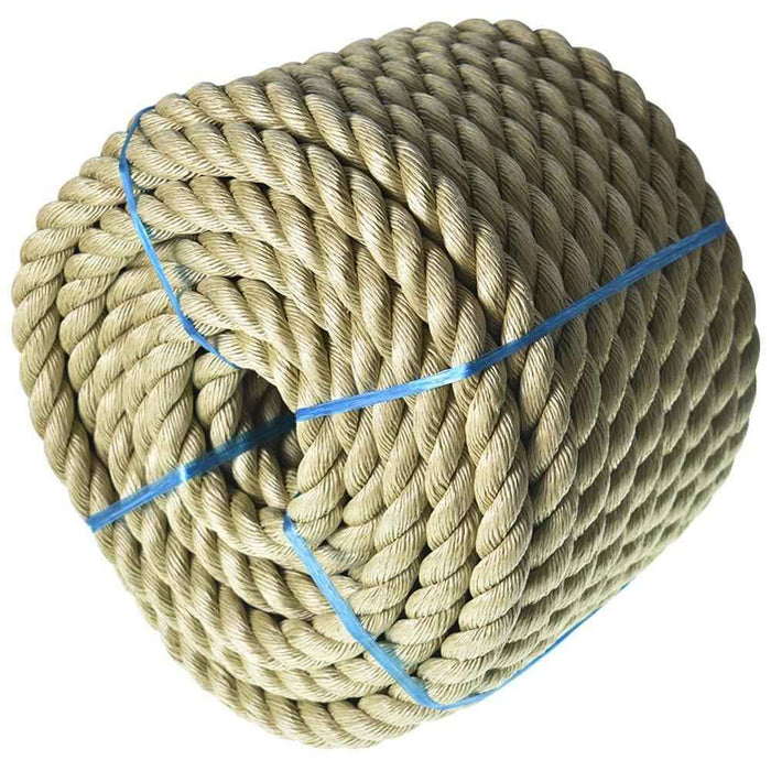 DURAFORCE 3 Strand Twisted Synthetic Rope Artificial 1 Inch × 100 Feet PP Manila Rope