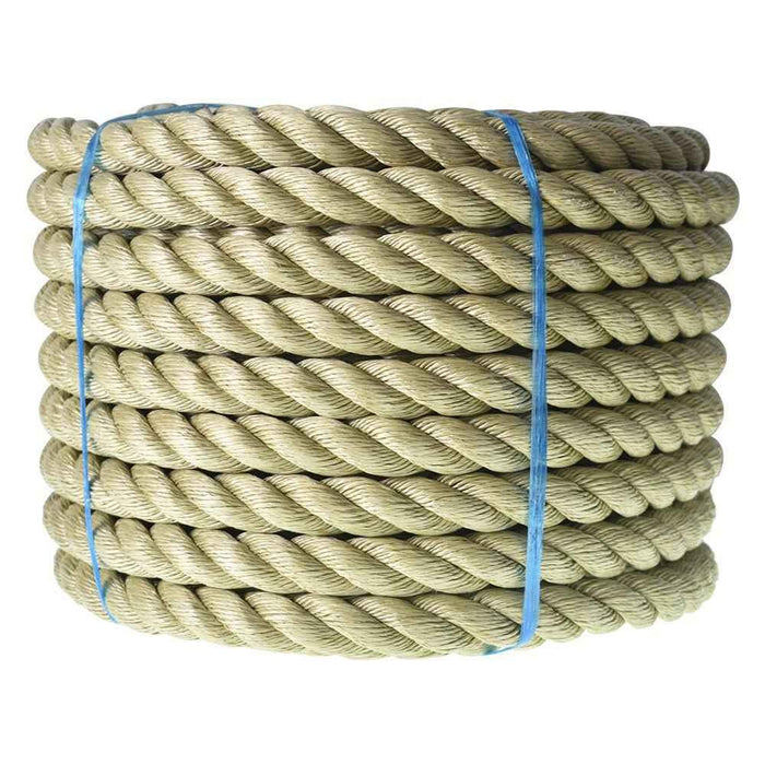 DURAFORCE 3 Strand Twisted Synthetic Rope Artificial 1 Inch × 100 Feet PP Manila Rope