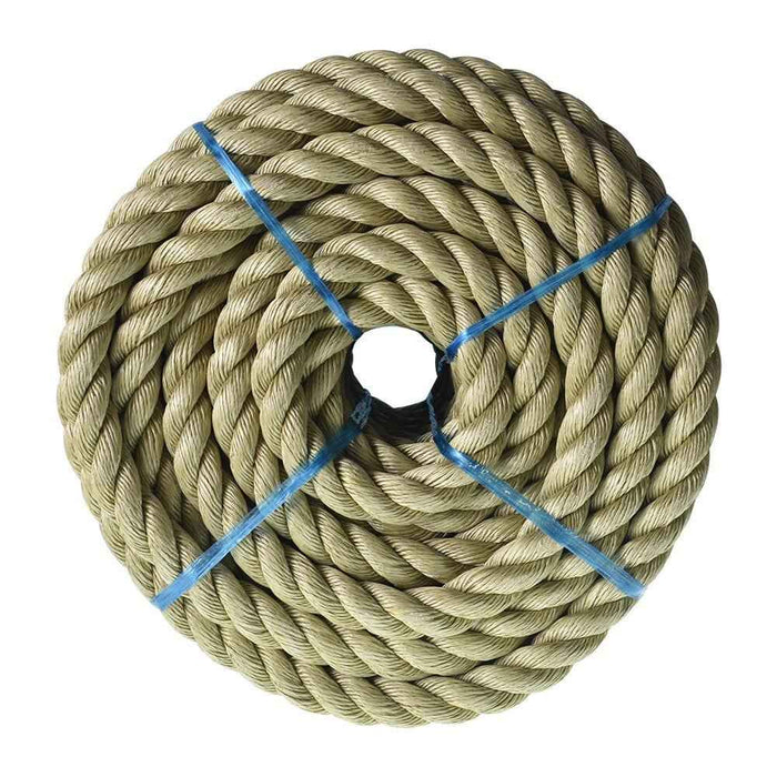 DURAFORCE 3 Strand Twisted Synthetic Rope Artificial 1 Inch × 100 Feet PP Manila Rope