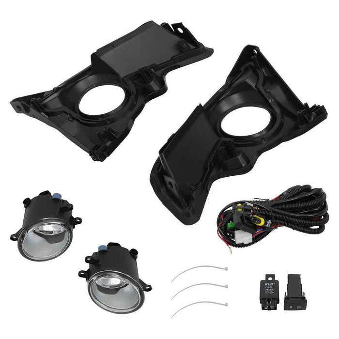 DURAFORCE Front Bumper Upper Grille&Fog Lights Assembly Pair For Toyota Highlander 2017-19