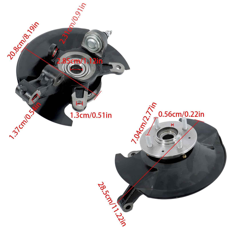 DURAFORCE Front Left Wheel Hub & Bearing Knuckle Assembly 698-495 For Honda Civic 1.7L L4