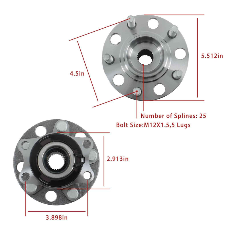 DURAFORCE For Jeep Compass/Patriot 2007-2017 4WD Rear Wheel Hub Bearing Assembly 512333