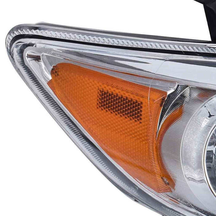 DURAFORCE For 2009-2010 Toyota Corolla LH+RH Headlight Headlamp Clear Lens Halogen Chrome