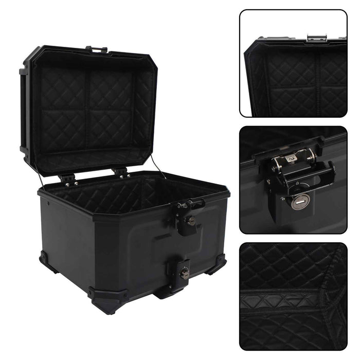 DURAFORCE Motorcycle Luggage Waterproof Tail Box 45L Scooter Trunk Storage Top Case Black