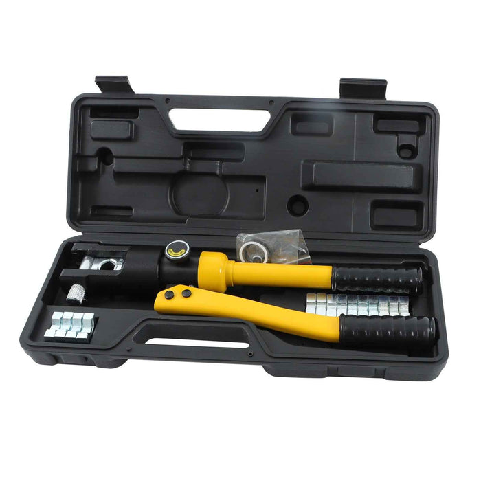 DURAFORCE Cable Lug Terminal Wire Crimping Tool Hydraulic Crimper 12T YQK-120 w/8 Dies