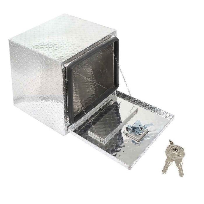 DURAFORCE Silver 18" x 17" x 18" Aluminum Tool Box Truck Car Outdoor Trailer Toolbox