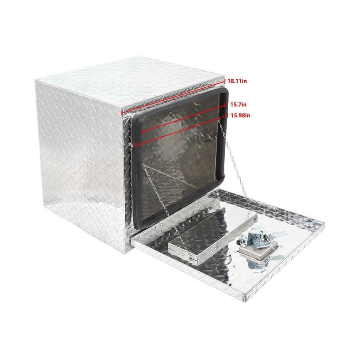DURAFORCE Silver 18" x 17" x 18" Aluminum Tool Box Truck Car Outdoor Trailer Toolbox