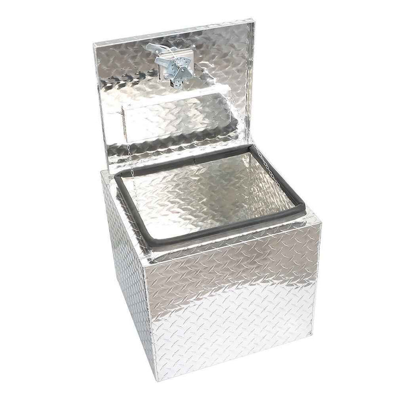 DURAFORCE Silver 18" x 17" x 18" Aluminum Tool Box Truck Car Outdoor Trailer Toolbox