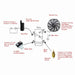DURAFORCE Black 16"Electric Radiator Fan High 3000 Cfm Thermostat Wiring Switch Relay Kit