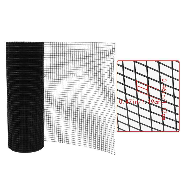 DURAFORCE 24'' × 50' Black Dip Molding Mesh Size 1/2 In Hardware Cloth Chicken Rabbit Mesh