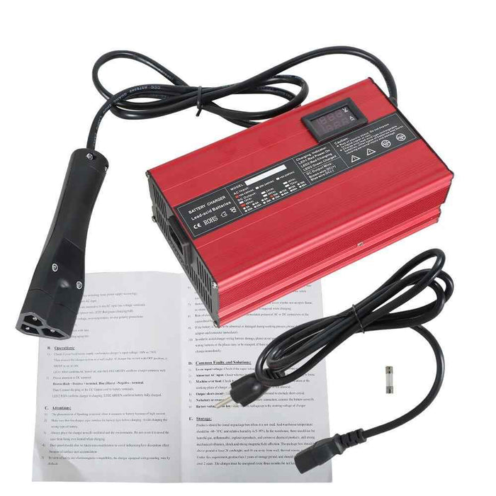 DURAFORCE 48 Volt 10A Golf Cart 3 Pin Style Plug Battery Charger For EZ-GO RXV & TXT