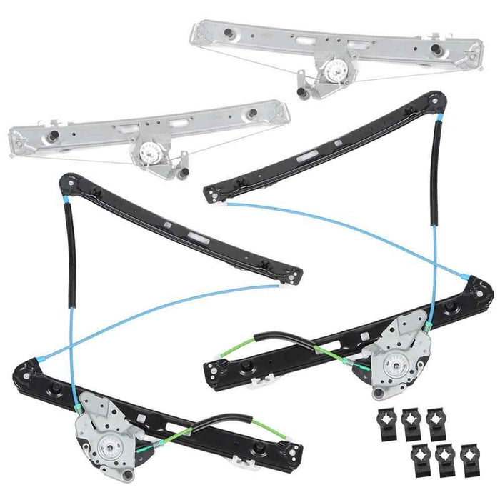 DURAFORCE Set of 4 Front Rear Right Left Power Window Regulator For BMW 320i 325i 2001-05