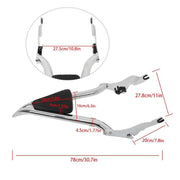 DURAFORCE 22 Inch Split Backrest For CVO Touring Road King Glide Street Chrome New