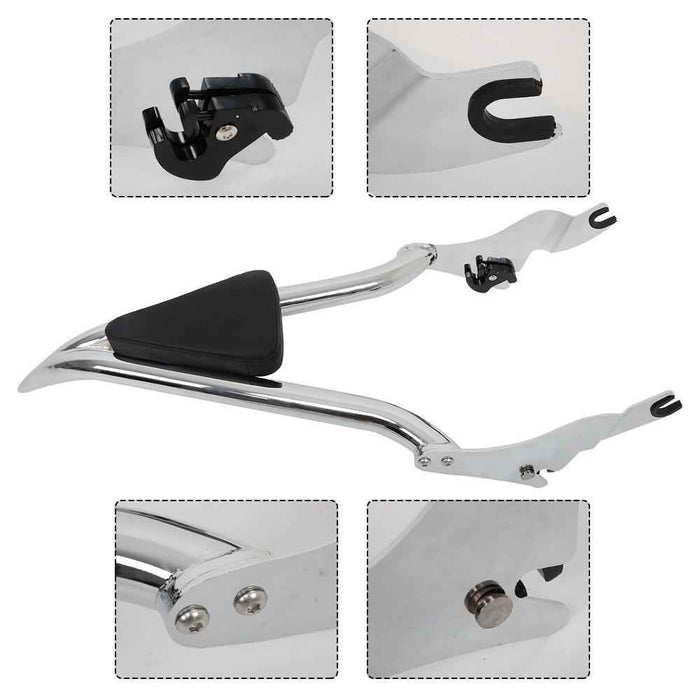 DURAFORCE 22 Inch Split Backrest For CVO Touring Road King Glide Street Chrome New