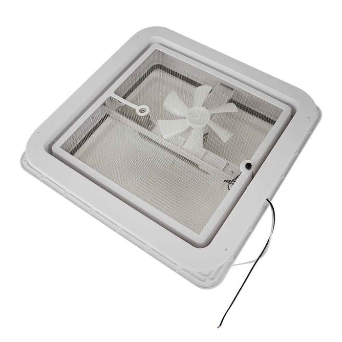 DURAFORCE 14" × 14" White RV Roof Vent Powered Fan W/Remote Control For Camper Trailer 12V