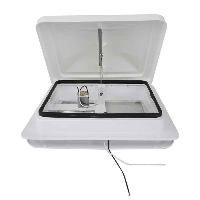DURAFORCE 14" × 14" White RV Roof Vent Powered Fan W/Remote Control For Camper Trailer 12V