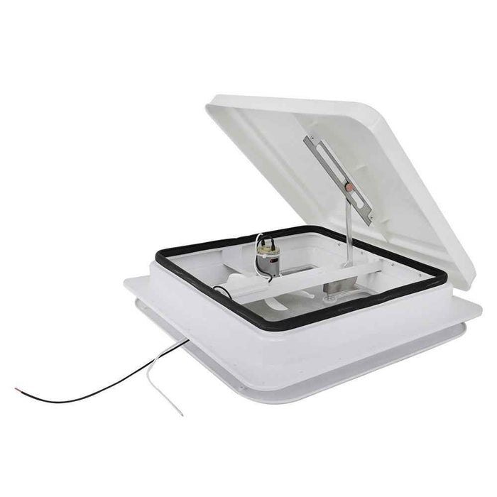 DURAFORCE 14" × 14" White RV Roof Vent Powered Fan W/Remote Control For Camper Trailer 12V