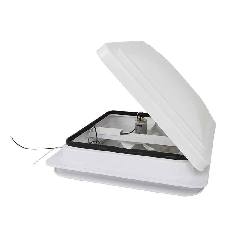 DURAFORCE 14" × 14" White RV Roof Vent Powered Fan W/Remote Control For Camper Trailer 12V