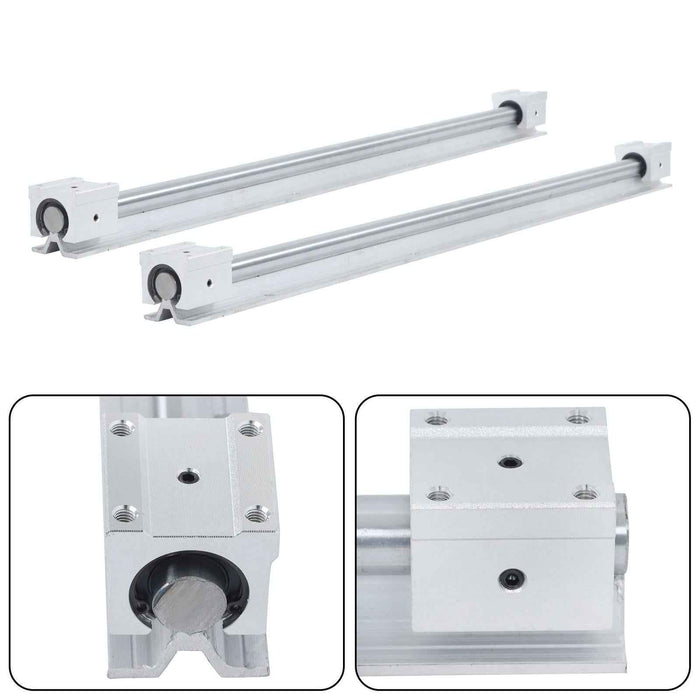 DURAFORCE New 2Pack SBR20-800mm Linear Guide Rails W/ 4Pack SBR20UU Bearing Blocks