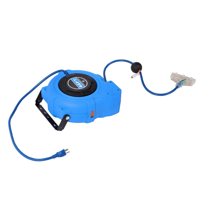 DURAFORCE New 45FT Retractable Extension Cord Reel 12AWG/3C SJTOW Heavy Power Cord Reel