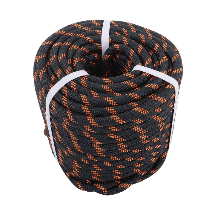 DURAFORCE 1/2"×150' 48 Strand Polyester Braided Rope Caving Camping Hiking Black & Orange