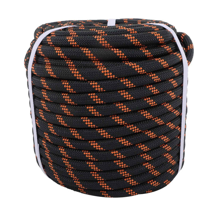 DURAFORCE 1/2"×150' 48 Strand Polyester Braided Rope Caving Camping Hiking Black & Orange