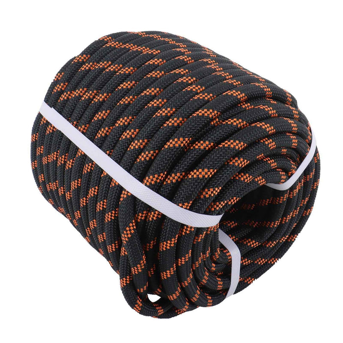 DURAFORCE 1/2"×150' 48 Strand Polyester Braided Rope Caving Camping Hiking Black & Orange