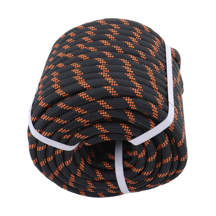 DURAFORCE 1/2"×150' 48 Strand Polyester Braided Rope Caving Camping Hiking Black & Orange