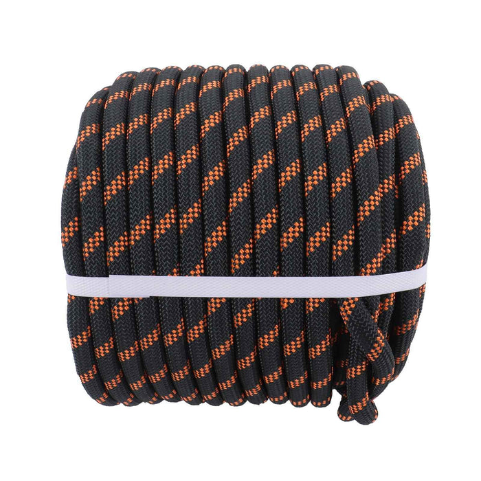 DURAFORCE 1/2"×150' 48 Strand Polyester Braided Rope Caving Camping Hiking Black & Orange