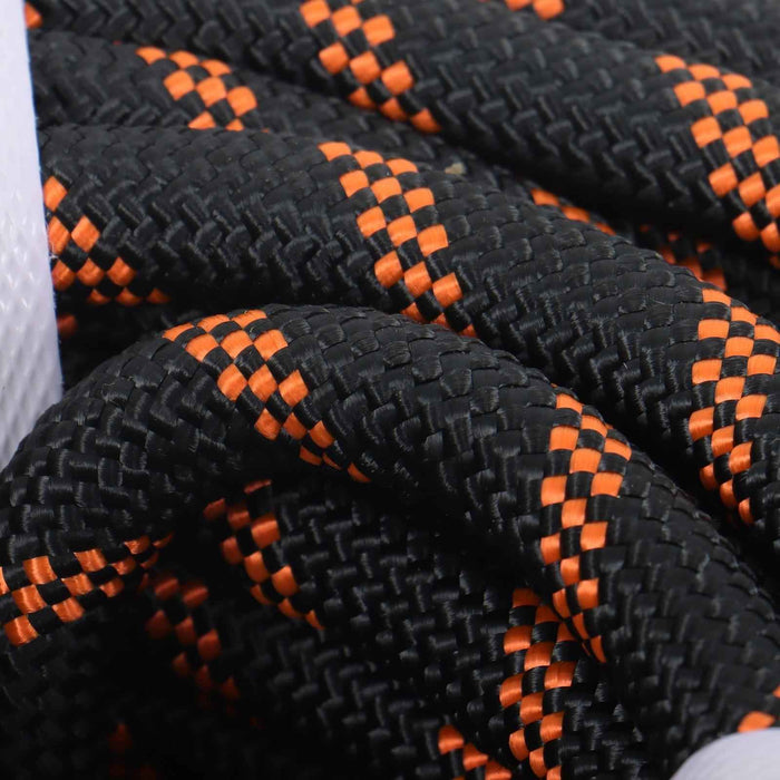 DURAFORCE 1/2"×150' 48 Strand Polyester Braided Rope Caving Camping Hiking Black & Orange