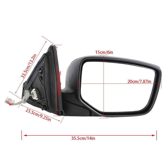 DURAFORCE 76208T2FA11 Power Mirror Passenger Side Black For Honda Accord 4 Door 2013-2016