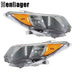 DURAFORCE Headlights Black Halogen For 2012-2013 2014 Toyota Camry L LE SE XLE Left&Right