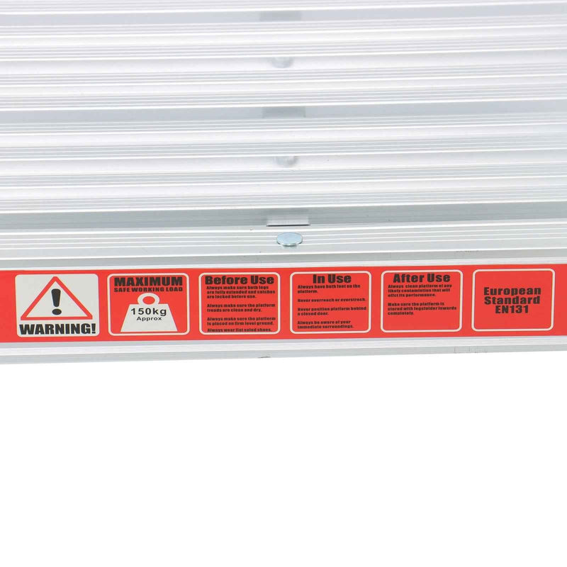 DURAFORCE Aluminum Step Stool 330lbs Non-slip Folding Work Platform Drywall Ladder
