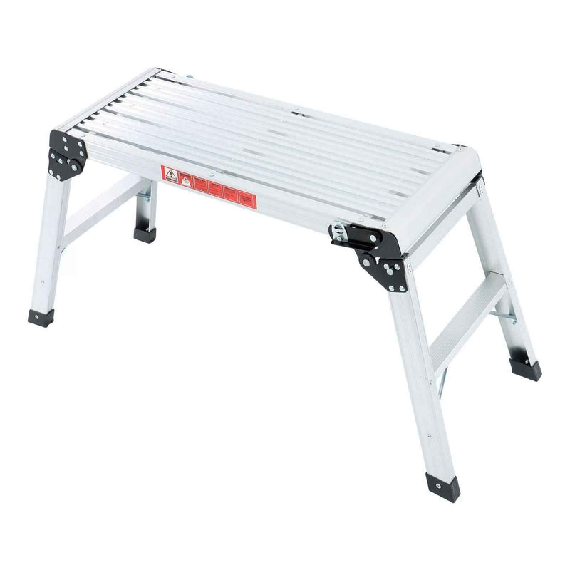 DURAFORCE Aluminum Step Stool 330lbs Non-slip Folding Work Platform Drywall Ladder