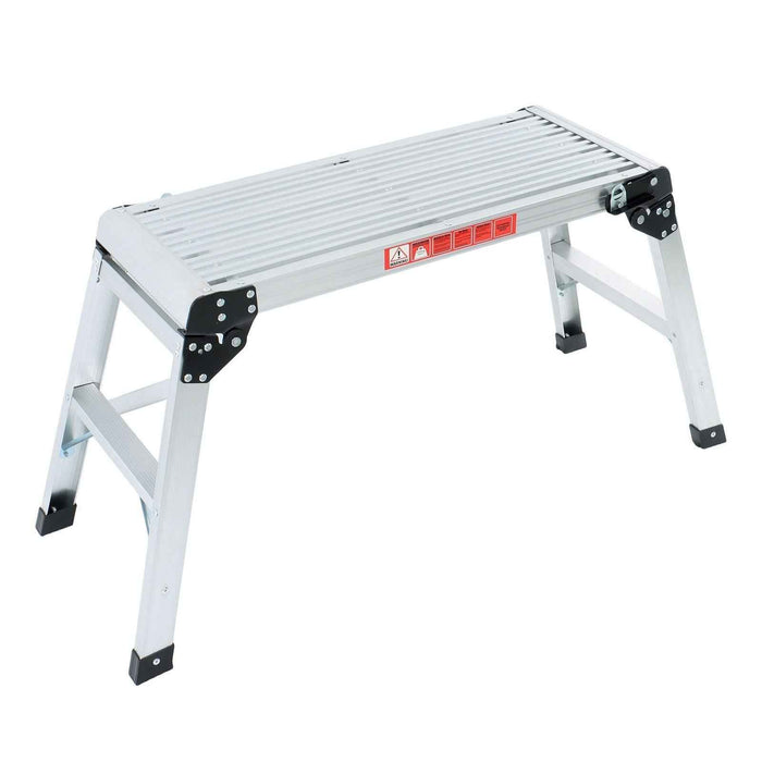 DURAFORCE Aluminum Step Stool 330lbs Non-slip Folding Work Platform Drywall Ladder
