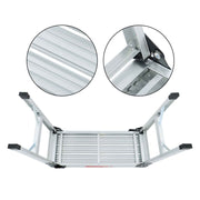 DURAFORCE Aluminum Step Stool 330lbs Non-slip Folding Work Platform Drywall Ladder